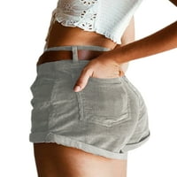 Ljetne kratke hlače od sumota ženske Ležerne jednobojne rastezljive kratke hlače visokog struka donji dio donjeg