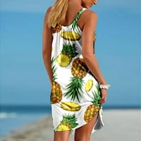 Hfyihgf Ljetne haljine za žene plaže cvjetni print Slatka haljina prekriva se za sunčanje bez rukava casual boho