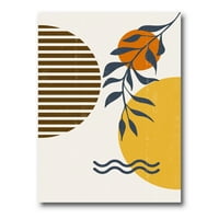 DesignArt 'apstraktni oblici s botaničkim minimalističkim listom I' Modern Canvas Wall Art Print