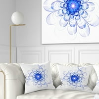 Dizajn plavi idealni fraktalni cvjetni dizajn - Cvjetni jastuk za bacanje - 18x18