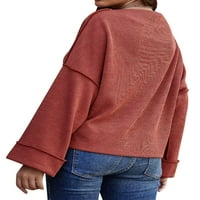 Ženske pletene odjeće Čvrsta boja O vrat Dugi rukavi pulover pulover