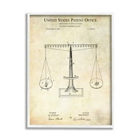 Stupell Industries Dijagram za vaganje nacrta Dijagram Vintage Patent Framed Wall Art, 14, Dizajn Karla Hronek