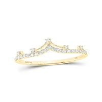 Nakit od žutog zlata od 10 karata ženska okrugla dijamantna kruna tijara modni prsten za narukvicu veličina 5,5
