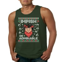 Nestašni ili divljenje Božićni džemper Duaita Schruta Aendo, grafički Muški tenk, šumsko Zelena, Plus veličina