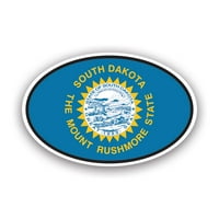 Naljepnica ovalne naljepnice Južne Dakote - Self Adhesive Vinil - Protem vremenom - napravljen u SAD -u - V SD