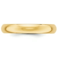 14KT žuto zlato Polu okrugli vjenčani prsten Veličina 5. Klasični kupolasti fini nakit idealni pokloni za žene