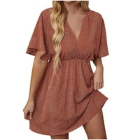 Zunfeo Sundresses za žene- tiskana bljeskalica odabir haljina za odmor na plaži v vrat casual novi dolasci vino