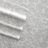 Plemenita posteljina uzorak set posteljine mikrovlaka, sivi grubi paisley, blizanac