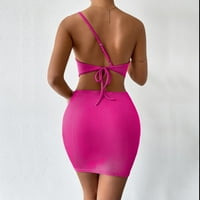 Maxi haljina za žene sunce haljina jednog ramena bez rukava cvjetna ružičasta l
