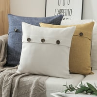 Phantoscope Farmhouse Series Series Cotton Blend Dekorativni jastuk za bacanje s trostrukim gumbom, 20 20