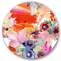 Dizajnerska umjetnost divlje cvijeće i živopisno proljetno lišće u modernom stilu - disk od 11