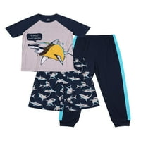 Wonder Nation Boys 4- & Husky 3-komadića pidžama set za spavanje