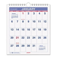 - Mini zidni kalendar za mjesec dana, 1 2, bijeli