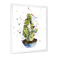 DesignArt 'Abstract Cactus House Bilce' Tradicionalni uokvireni umjetnički tisak