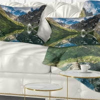 Dizajnerska odraz planinskih vrhova - Jastuk za bacanje tiskanih krajolika - 12x20
