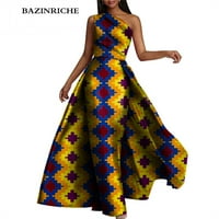 Ženske modne haljine s lastavim repom Afrički print Dashiki haljina One ramencon dugačka maxi haljina plus size