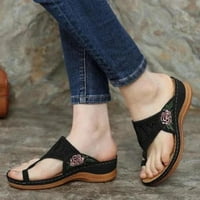 Dqueduo ženske sandale lepršave za žene, ljeto plus veličine okrugli nožni prst cvijet srednje pete casual ženske