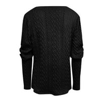 Anuirheih Crewneck pletenici za žene labave fit casual pullover bluza pletena dugih rukava Čvrsti džemperi Zimski