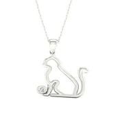 Imperial 1 20CT TDW Diamond S Sterling Silver Cat Pasijansa ogrlica