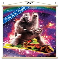 James Booker-svemirski ljenjivac Lama-mačka jašući Taco zidni plakat s magnetskim okvirom, 22.375 34