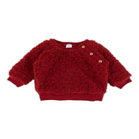 Petit Lem Baby Boy Sherpa Sweatshirt Outfit Set W čarape, Veličine mjeseci- Mjeseci