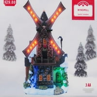Blagdansko vrijeme 11 božićno selo s LED vjetrenjačom