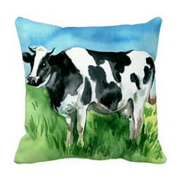 Jastučnica s kravljim uzorkom u akvarelu, jastučnica za jastuke, zaštitnik jastuka s dvije strane za kauč na razvlačenje