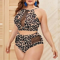 Ženski kupaći kostim leopard print Split mrežaste prošivene Gaćice visokog struka Ženski kupaći kostimi kupaći