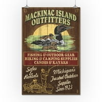 Otok Mackinac, Michigan-Vintage natpis u Mumbaiju-ispis lampiona