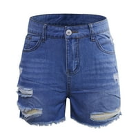 Hlače ženske Radne Ležerne ljetne kratke traperice traper s džepovima za pranje traper kratke hlače hlače