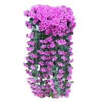Zedker Umjetno viseće cvjetove ljubičasti cvijet, UV otporna lažna plastična fau cvjetna tkanina za tkaninu za