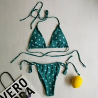 Kupaći kostimi za žene, ženski seksi zavojni kupaći kostim s printom, Bikini Set, podijeljeni kupaći kostim, zeleni;