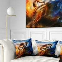 Jedinstveni portretni kolaž nježni tigra - jastuk za bacanje životinja - 18x18