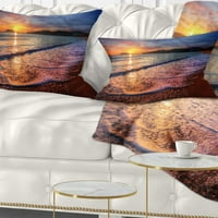 Jedinstveni pjenasti valovi na prekrasnom zalasku sunca - jastuk za bacanje mora - 12x20