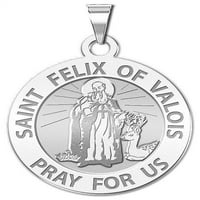Sveti Feli iz Valois Religiozne medalje veličine nikla -14K bijelog zlata