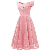 Ženske haljine V-izrez dugačka ležerna ljetna haljina bez rukava A-Line Pink XL