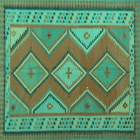Tradicionalni unutarnji tepisi pravokutnog oblika tvrtke u orijentalnom stilu tirkizno plave boje, 2' 3'