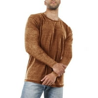 Muška proljetno-jesenska jednobojna Prozračna i udobna osnovna majica dugih rukava za proljeće i jesen