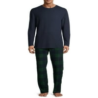 Hanes muški i veliki muški Xtemp Crewneck i ugodni Microfleeece Pant Pant Pijama set, 2-komad, veličine S-5xl