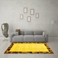 Moderni tepisi u jednobojnoj žutoj boji, kvadratni 5 stopa