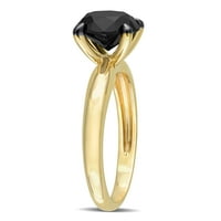 Miabella Women's 1- karat T.W. Black Diamond 10kT žuto zlato zaručnički prsten