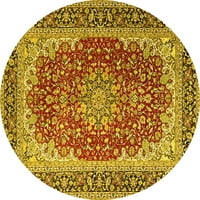 Tvrtka alt strojno pere tradicionalne unutarnje prostirke s okruglim medaljonom u žutoj boji, 3-smjerne