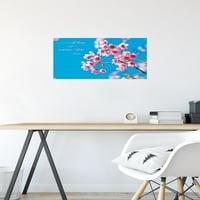 Zen zidni poster - cvjetovi trešnje s gumbima, 14.725 22.375