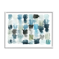 Apstraktne pločice nadahnute oceanom, uokvirena plavo-zelena akvarelna slika, zidni tisak, 14.11, autor Grace