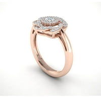 Autentični 2K okrugli dijamant sa zupcima, ženski personalizirani modni prsten, zaručnički prsten za godišnjicu