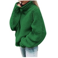 MRAT V-izrez džemper Labav džemper s lampionom dame ležerne čvrste o-vratne vrhove pletenje dugih rukava pulover