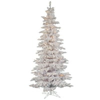 Umjetno božićno drvce od 6,5', bijelo, tanko, s prozirnim svjetlima