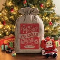 Božićni pečat personalizirani Burlap Santa vreća