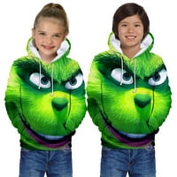 Smiješan božićni džemper za dječake i djevojčice, 3D uzorak za razmirivanje hoodieja