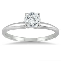 Ženski karat okrugli dijamantni prsten pasijansa u 14k bijelom zlatu
